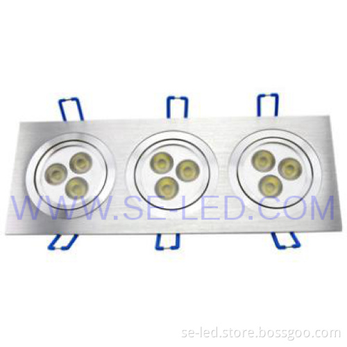 9W high power recessed led ceiling lights square